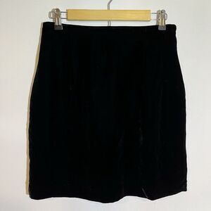 Annie Alexander Vintage Women's 10 Black‎ Velvet Lined Pencil Skirt Rayon Silk